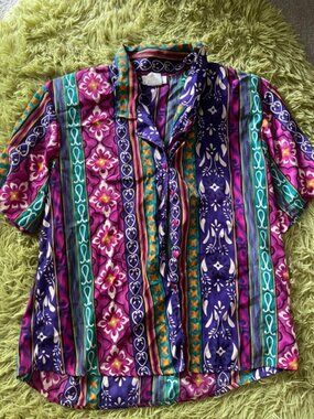 80s Multicolored button up